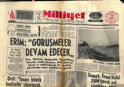 Milliyet Gazetesi 15 Ekim 1971 - Milli Tayfun 71 Tatbikatı Başladı GZ58785 - 1