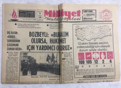 Milliyet Gazetesi 15 Ekim 1975 - Sancar Nato Karargahını Ziyaret Etti - GZ17700 - 2