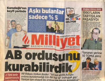 Milliyet Gazetesi 15 Ekim 2014 - Bingöl İçin Yayın Yasağı - Bayan Clooneyden Yunanistana Destek GZ106139 - 1