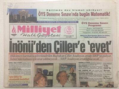 Milliyet Gazetesi 15 Haziran 1993 - İnönüden Çillere Evet, Dazlak Apo GZ51533 - 1