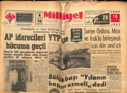Milliyet Gazetesi 15 Mart 1963 - Suriye Ordusu Mısır Ve Irakla Birleşmek İçin And İçti.Fatin Rüşdü Zorlunun Eşine Mücevherleri Verildi GZ58815 - 1
