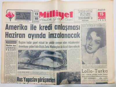 Milliyet Gazetesi 15 Mayıs 1955 - Komünist Müdafaa Andlaşması İmzalandı GZ53754 - 1