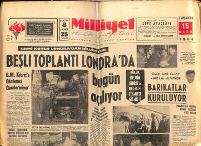 Milliyet Gazetesi 15 Ocak 1964 - Beşli Toplantı Londrada Bugün Açılıyor GZ58838 - 1