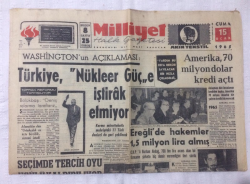 Milliyet Gazetesi 15 Ocak 1965 - Türkiye, Nükleer Güçe İştirak Etmiyor - GZ17123 - 1