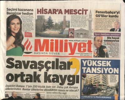 Milliyet Gazetesi 15 Ocak 2015 - Yaşar Kemal Yoğun Bakımda - Sahibinden Satılık 2500 Yıllık Kent ! GZ106067 - 1