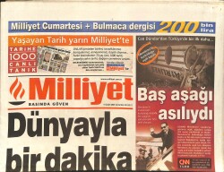 Milliyet Gazetesi 15 Şubat 2003 - Menderes'in Kurtulduğu Uçak Kazası - Türkmen Uyarısı GZ2557 - Gökçekoleksiyon