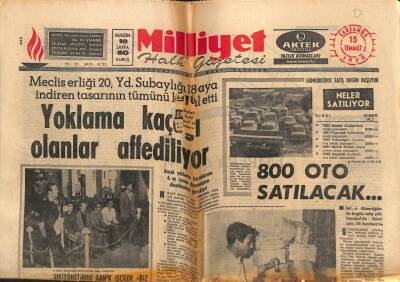 Milliyet Gazetesi - 15 Temmuz 1970 - Devlet Bakanı Rafet Sezginin İstifası Kabul Edildi GZ110811 - 1