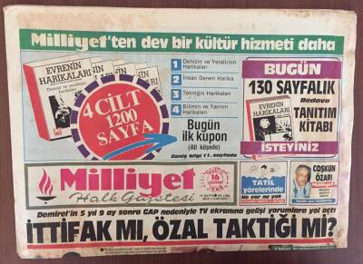 Milliyet Gazetesi 16 Haziran 1986 - Demirel 5 Yıl 9 Ay Sonra TV Ekranlarında İttifak mı , Özal Taktiği mi Yapıyor GZ10308 - 2