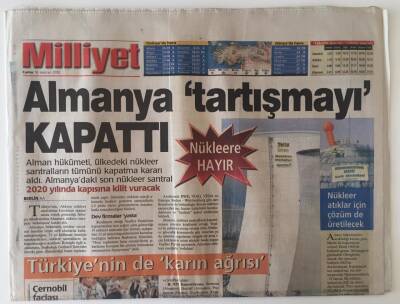 Milliyet Gazetesi 16 Haziran 2000 - Almanya Nükleere Hayır Dedi Ve Ülkedeki Nükleer Santrallerin Tümünü Kapatma Kararı Aldı GZ11518 - 1