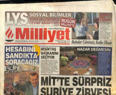 Milliyet Gazetesi 16 Haziran 2013 - Beşiktaş Başkanını Seçiyor - İranda Zafer Ruhaninin GZ125496 - 1