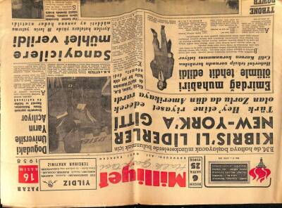 Milliyet Gazetesi 16 Kasım 1958 - Kıbrıslı Liderler New-Yorka Gitti GZ59498 - 1