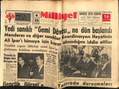 Milliyet Gazetesi 16 Kasım 1960 - Yassıada Duruşmaları Süratlendirilecek GZ59809 - 1
