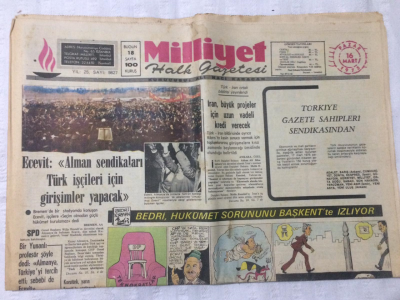 Milliyet Gazetesi 16 Mart 1975 - EcevitAlman Sendikaları Türk İşçileri İçin Girişimler Yapacak - GZ17134 - 2