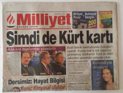 Milliyet Gazetesi 16 Mart 2003 - Şimdi de Kürt Kartı GZ31343 - 1