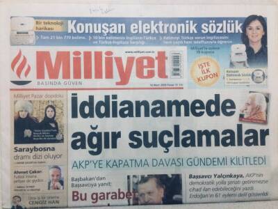 Milliyet Gazetesi 16 Mart 2008 - İddianamede Ağır Suçlamalar GZ46992 - 1