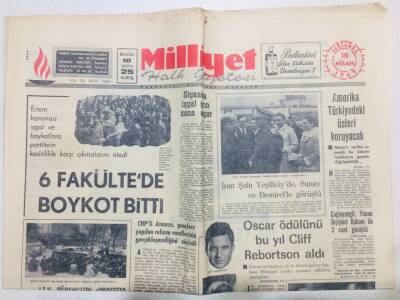Milliyet Gazetesi 16 Nisan 1969 - 6 Fakültede Boykot Bitti GZ53695 - 1