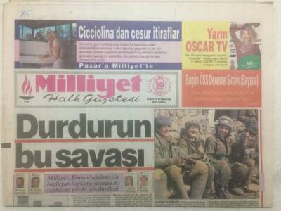 Milliyet Gazetesi 16 Nisan 1993 - Durdurun Bu Savaşı GZ51555 - 1