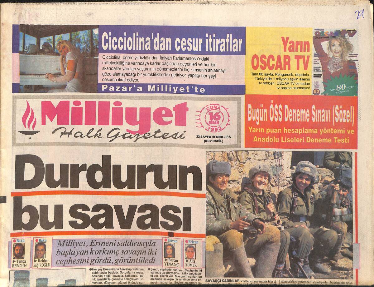 Milliyet Gazetesi 16 Nisan 1993 - Galatasaray'ın 7 Sihirli Formülü - Sulukule Dünyaya Açılacak GZ3159 - 1