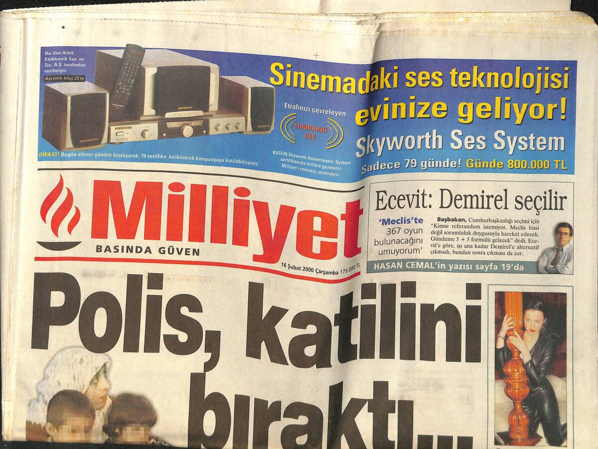 Milliyet Gazetesi 16 Şubat 2000 - Sergen: Galatasaray'da Kalırım - Aziz Yıldırım'a Destek GZ157277 - 1