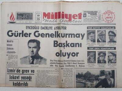 Milliyet Gazetesi - 17 Ağustos 1972 - Faruk Gürler Genelkurmay Başkanı Oluyor GZ112237 - 1