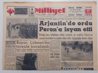 Milliyet Gazetesi - 17 Haziran 1955 - Arjantinde Ordu Perona İsyan Etti GZ112089 - 1