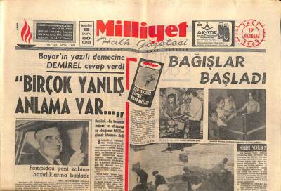 Milliyet Gazetesi - 17 Haziran 1969 - CHP Atabeyden Memnun Değil GZ110870 - 1
