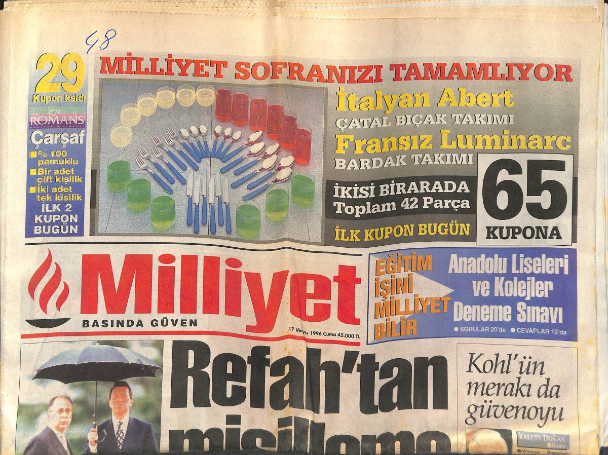 Milliyet Gazetesi 17 Mayıs 1996 - Parreira ' Trabzonspor'un Düğününü Bozduk ' - Vanspor Sabırsız GZ153019 - 1