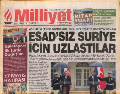Milliyet Gazetesi 17 Mayıs 2013 - Galataport İlk Turda Doğuşun - Erdoğanla Obama Esadsız Suriye İçin Uzlaştılar GZ124704 - 1