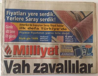 Milliyet Gazetesi 17 Temmuz 2000 - Deprem Cihazı Ödenek Buldu GZ22587 - 1