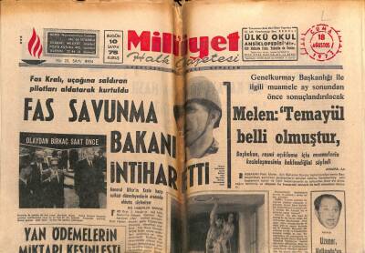 Milliyet Gazetesi 18 Ağustos 1972 - Fas Savunma Bakanı İntihar Etti GZ59844 - 2
