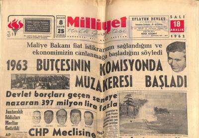 Milliyet Gazetesi 18 Aralık 1962 - Juntacılık İddiası Meclise Getirildi GZ58718 - 1