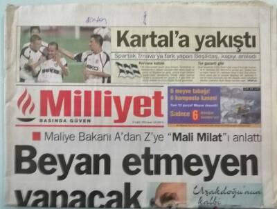 Milliyet Gazetesi 18 Eylül 1998 Cem Kıbrısta Baskıya Hayır -GZ44856 - 2