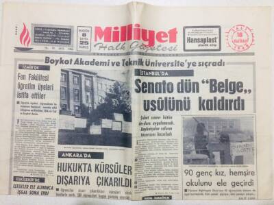 Milliyet Gazetesi 18 Haziran 1968 - Boykot Akademi Ve Teknik Üniversiteye Sıçradı GZ53710 - 1
