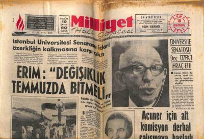 Milliyet Gazetesi 18 Haziran 1971 - İstanbul Üniversitesi Senatosu İdari Özerkliğin Kalkmasına Karşı Çıktı GZ58765 - 1