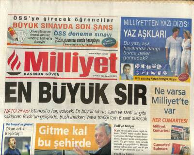 Milliyet Gazetesi 18 Haziran 2004 - İzmirde Onbinlerce Kişi Piriştinayı Gözyaşları İle Uğurladı GZ97278 - 1