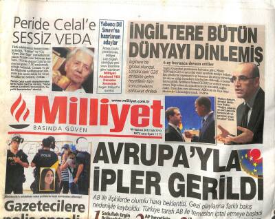 Milliyet Gazetesi 18 Haziran 2013 - Avrupayla İpler Gerildi GZ104449 - 1