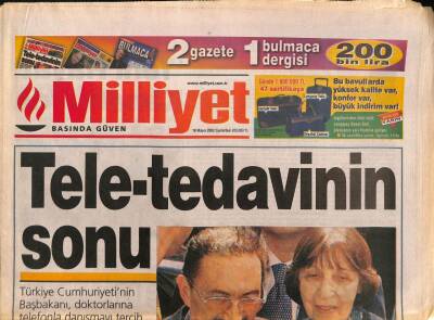 Milliyet Gazetesi 18 Mayıs 2002 - Türkiye Cumhuriyetinin Başbakanı , Doktorlarına Telefonla Danışmayı Tercih Ettiği İçin 1 Hafta Evde Istırap Çekti GZ91934 - 1