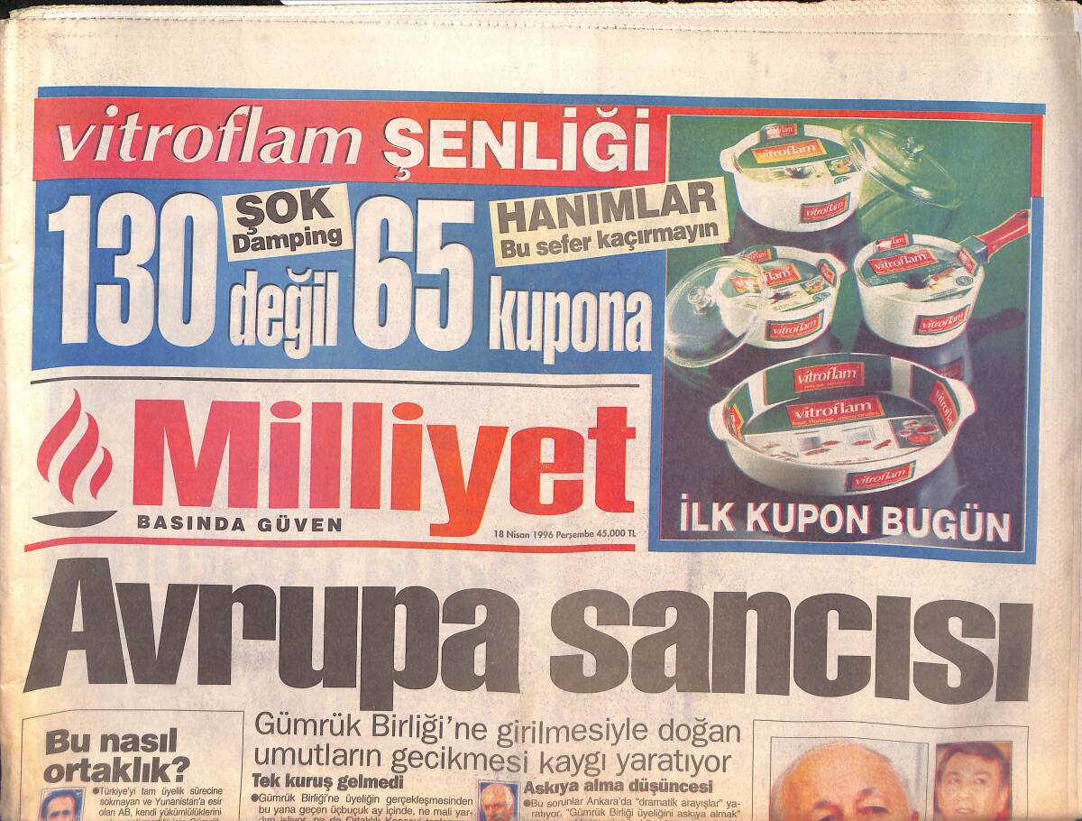 Milliyet Gazetesi 18 Nisan 1996 - Hizbullah'ın Hücre Evi - Parreira Hesap Sordu GZ132857 - 1