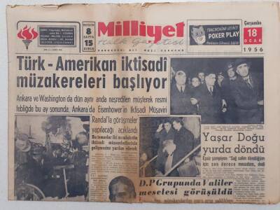 Milliyet Gazetesi - 18 Ocak 1956 - Türk Amerikan İktisadi Müzakereleri Başlıyor GZ112112 - 1