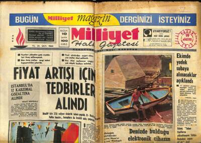Milliyet Gazetesi - 19 Ağustos 1973 - Fiyat Artışı İçin Tedbirler Alınacak GZ110746 - 1