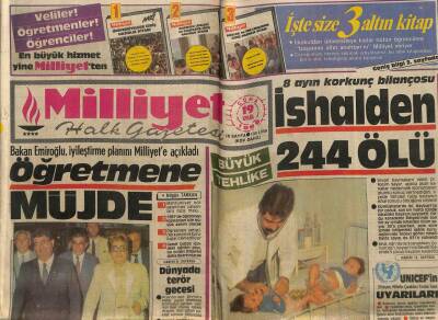 Milliyet Gazetesi - 19 Eylül 1986 - İshalden 244 Ölü,Öğretmene Müjde GZ110851 - 1