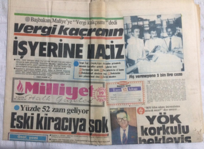 Milliyet Gazetesi 19 Haziran 1985 - Vergi Kaçıran İş Yerine Haciz,Yök Korkulu Bekleyiş - GZ19955 - 1