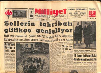 Milliyet Gazetesi 19 Kasım 1955 - Menderes Amerikan Elçisini Kabul Etti GZ59688 - 1