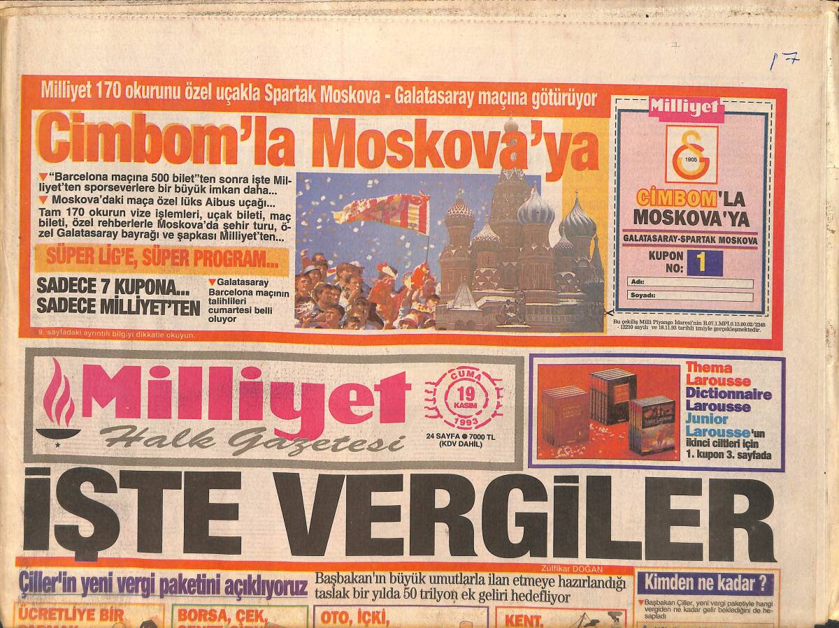 Milliyet Gazetesi 19 Kasım 1993 - Hami Gizli Santrafor - Yılmaz'la Görüşen Ecevit, Yeni Hükümet Modellerinden Söz Etti GZ2114 - 1
