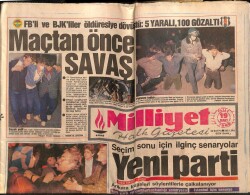 Milliyet Gazetesi 19 Mart 1989 - Fenerbahçelı Ve Beşiktaşlılar Öldüresiye Dövüştü 5 Yaralı 100 Gözaltı GZ66567 - 1