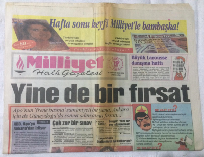 Milliyet Gazetesi 19 Mart 1993 - ABD Apoyu Ankaradan İzliyor - GZ15992 - 1