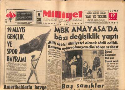 Milliyet Gazetesi 19 Mayıs 1961 - Yılın Sporcusu Mithat Bayrak Bugün Kupasını Alıyor GZ77319 - 1