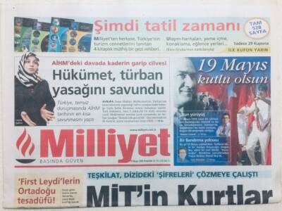 Milliyet Gazetesi 19 Mayıs 2005 - Hükümet Türban Yasağını Savundu GZ43028 - 1