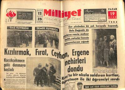 Milliyet Gazetesi 19 Ocak 1964 - Gaz Ve Ekmek Kuyruğu GZ58834 - 1