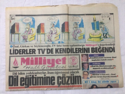 Milliyet Gazetesi 19 Ocak 1986 - Liderler TVde Kendilerini Beğendi - GZ15685 - 1
